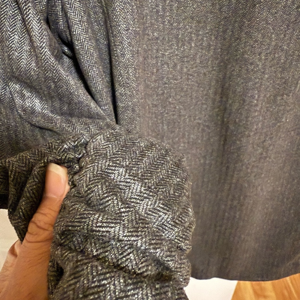 Zara Basic Herringbone Blazer In Gray - image 7